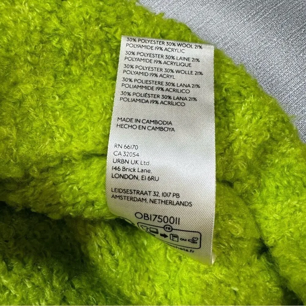 Free People Oversized Sweater Wool Blend Teddy Tunic Green Size‎ XL Preppy Boho